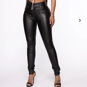 Women's Black Leather Pants